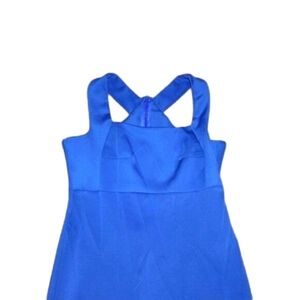 Musol Blue Criss-Cross Back Midi Dress - Size M - Sleek & Stylish